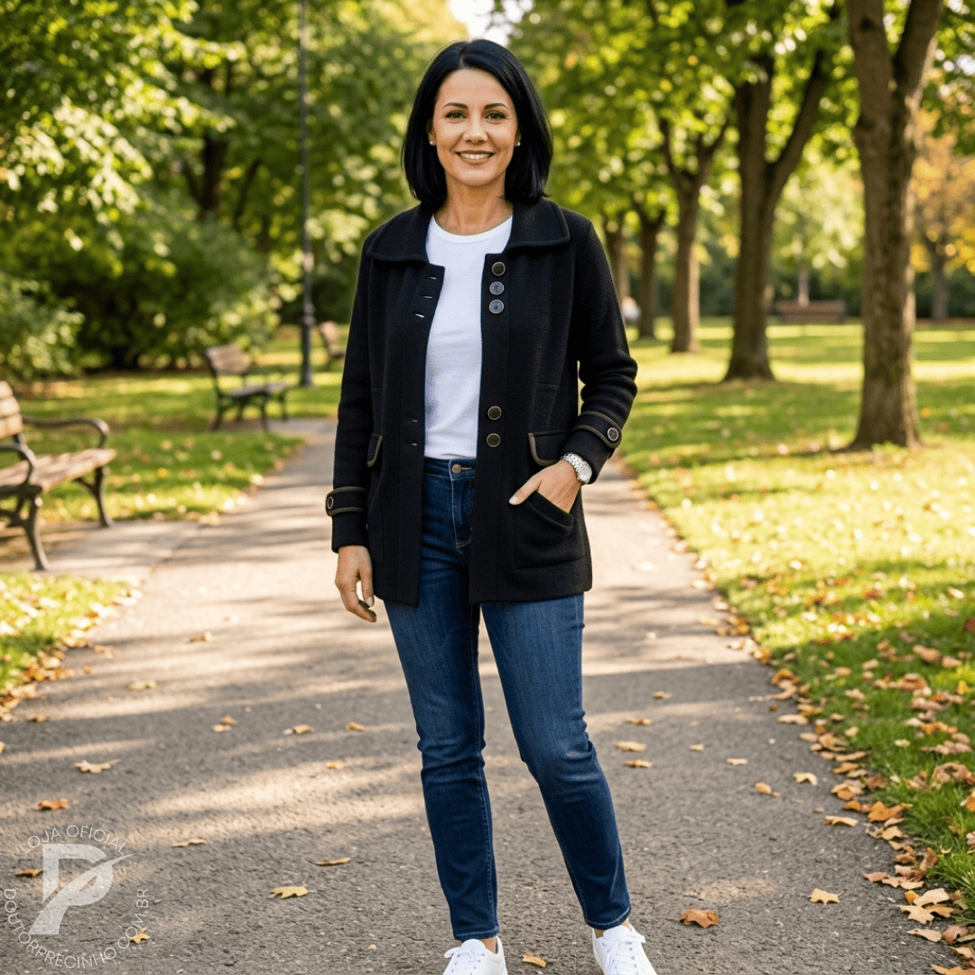 Casaco Lirian – Elegância Clássica Com Um Toque Moderno
