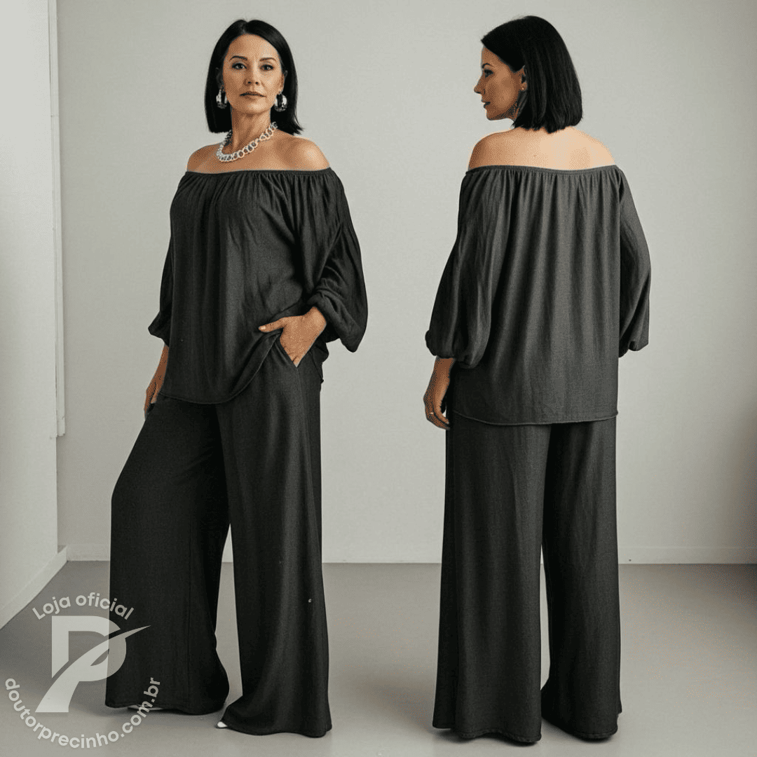 Conjunto Elara - Ombro a Ombro com Calça Pantalona