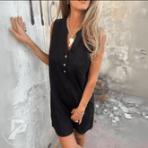 Vestido Tropea – Leveza e Estilo Minimalista com Botões Frontais