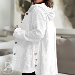 Casaco Brigite - Modelagem Oversized em Veludo Cotelê com Capuz