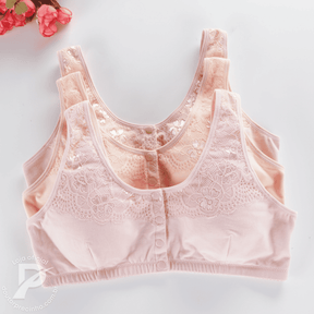 [Kit 2 peças] Sutiã Nalina - Botões Frontais e Renda Delicada