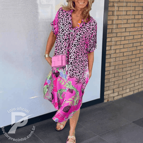 Vestido Maréa - Estampado Tropical Leve e Confortável