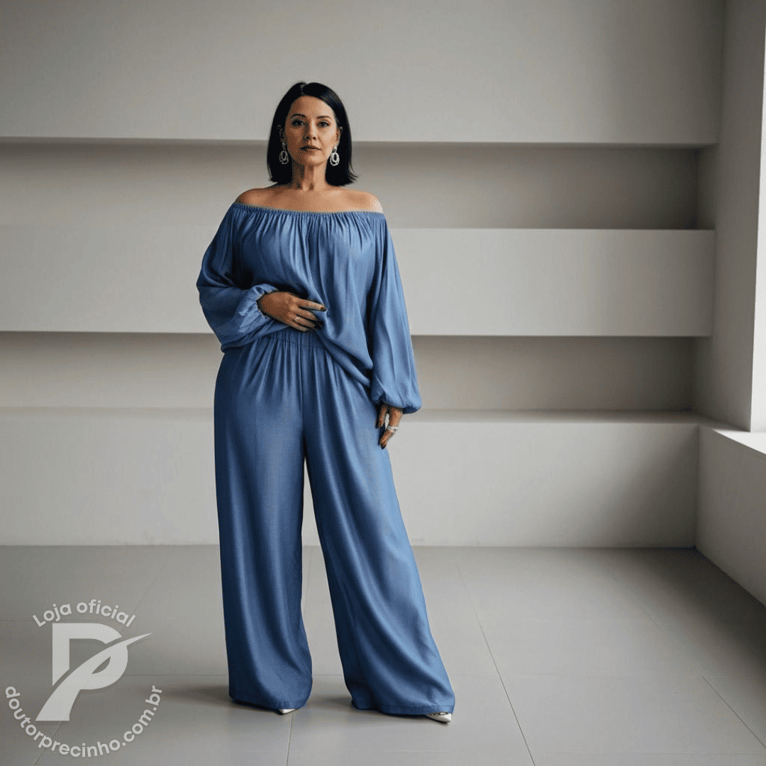 Conjunto Elara - Ombro a Ombro com Calça Pantalona