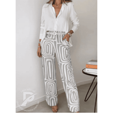 Conjunto Giulia com Camisa Elegante e Calça Estampada