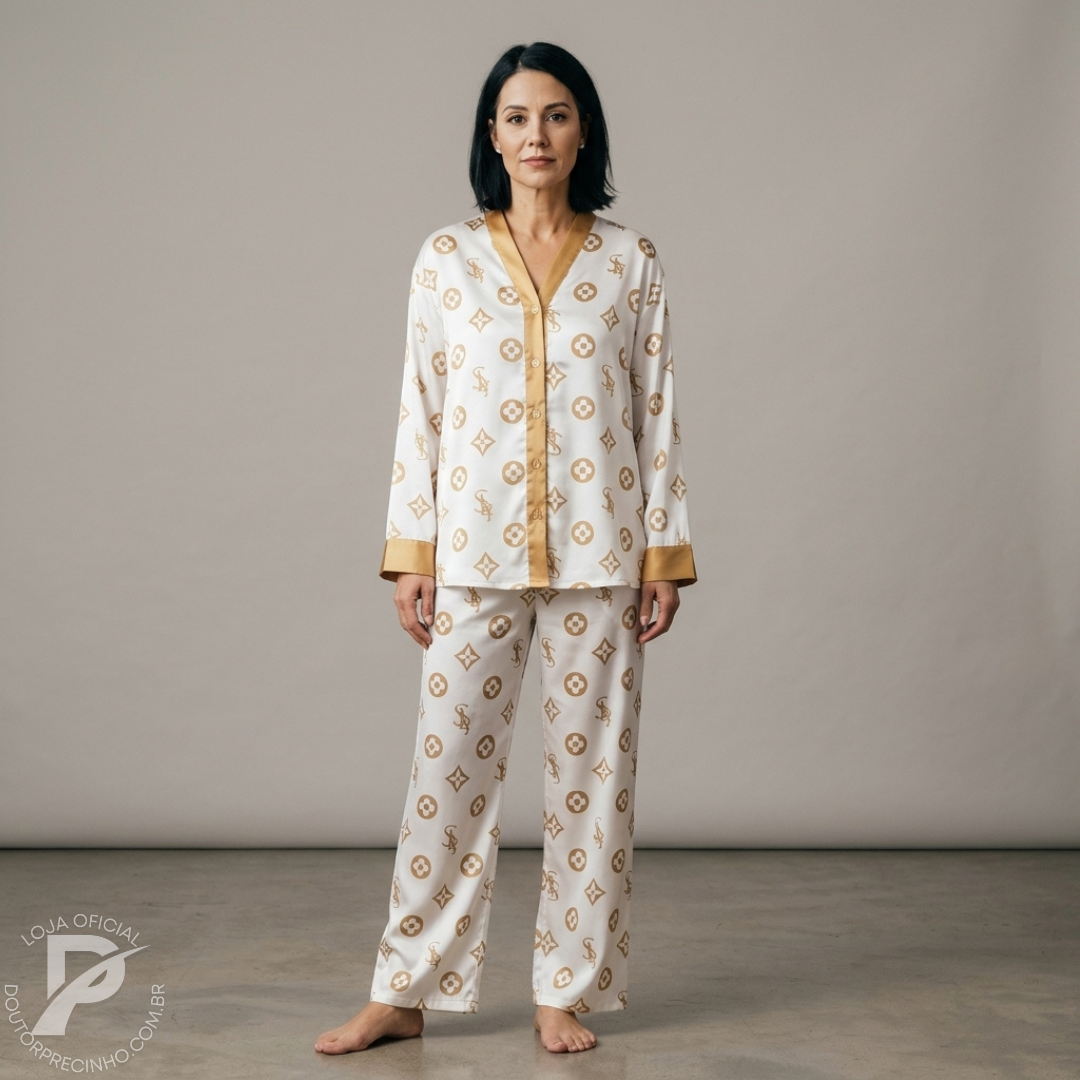 Pijama de luxo conjunto - Toque de seda