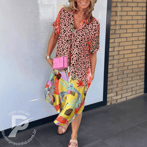 Vestido Maréa - Estampado Tropical Leve e Confortável