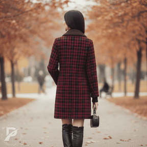 Sobretudo Feminino Xadrez Longo com Forro - Belle | Inverno 2026