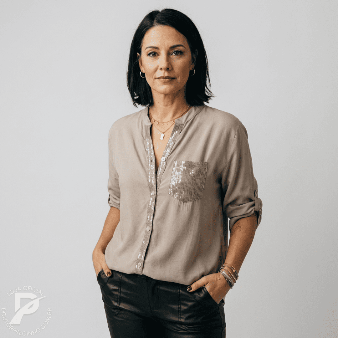 Camisa Olívia - Brilho Delicado com Elegância