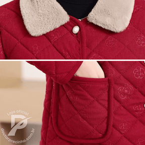 Casaco Emília – Conforto Térmico com Charme Clássico para o Inverno