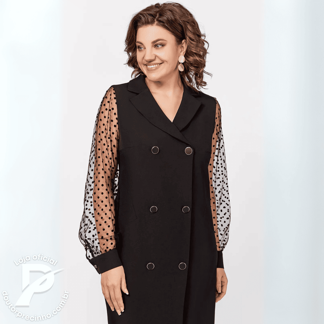 Vestido Novara – Mangas Transparentes