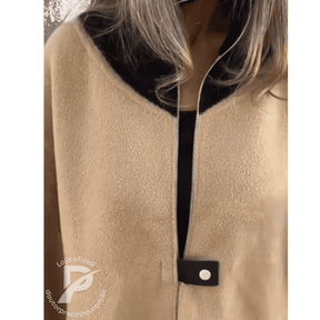 Poncho Maelis - Casaco Feminino Amplo com Gola Alta