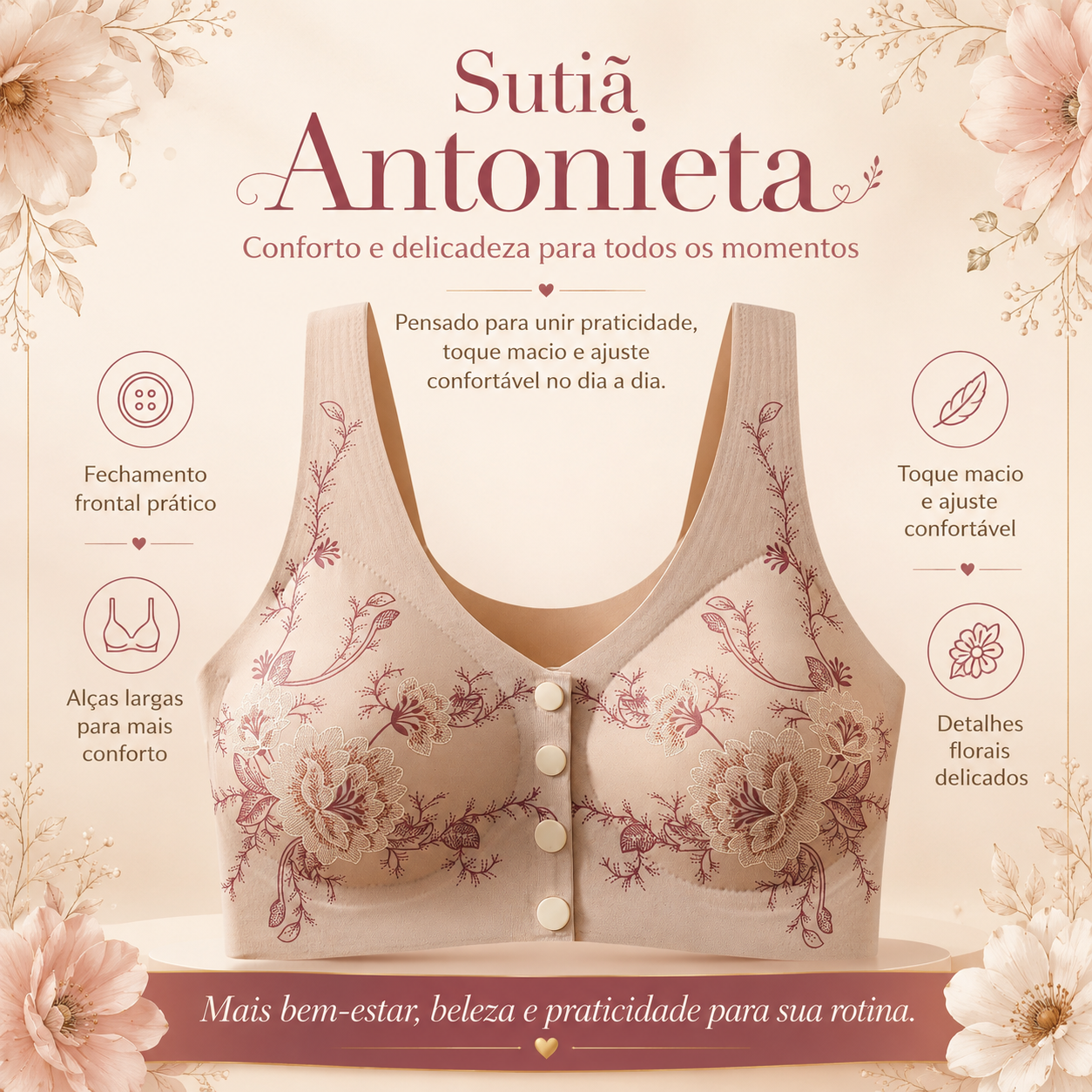 [Kit 2 peças] Sutiã Antonieta - Elegância Atemporal