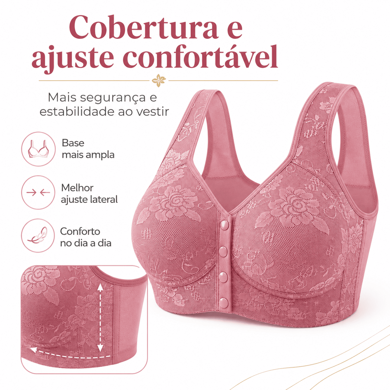 [Kit 2 peças] Sutiã Elisa - Sustentação Fecho Frontal