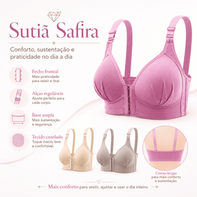 Sutiã Safira - Fecho frontal e alças reguláveis