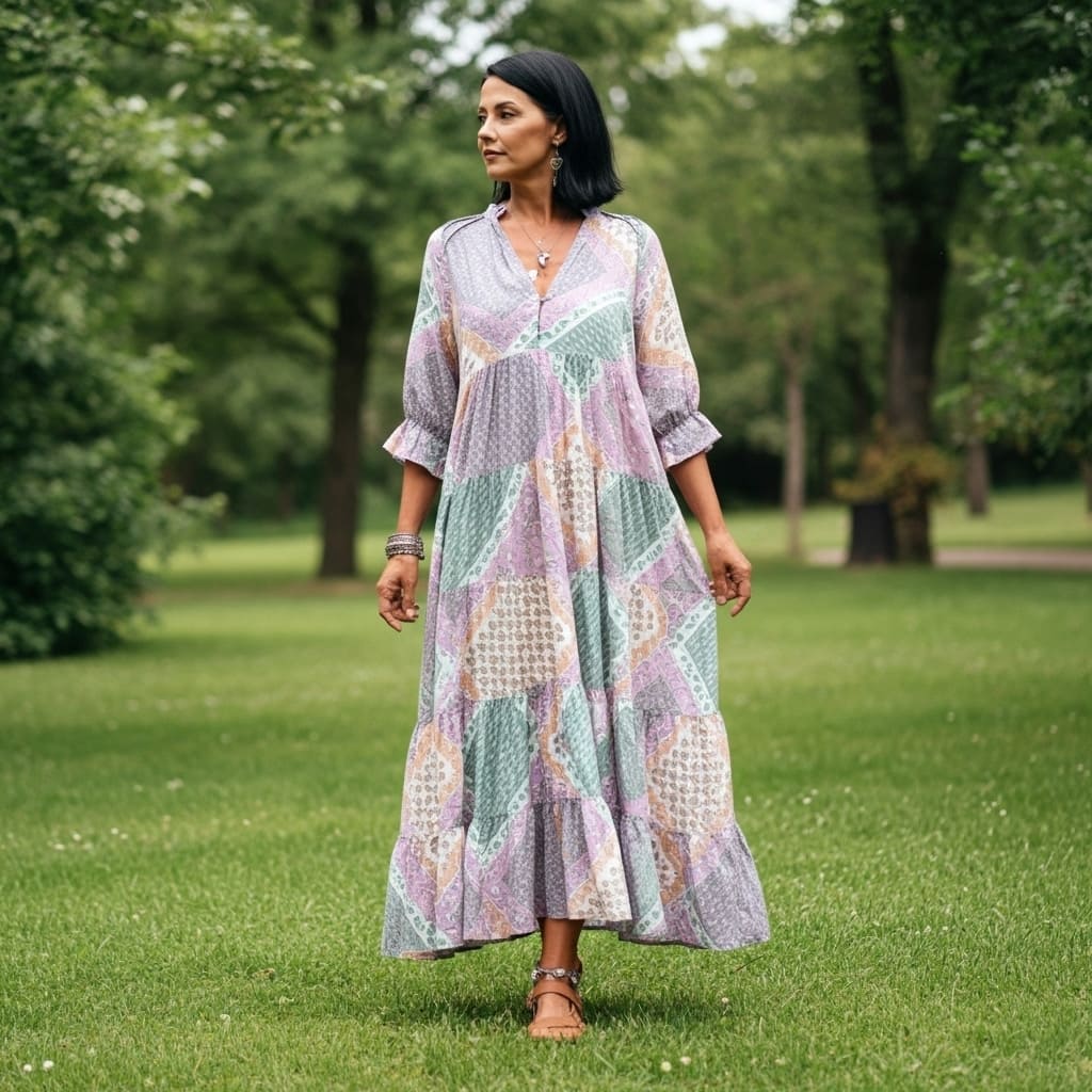 Vestido Patchwork Boho – Isadora