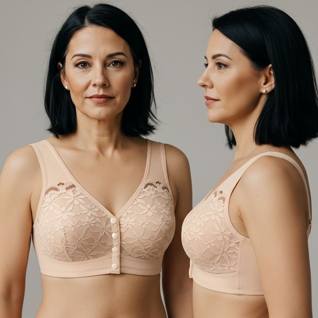 [Kit 2 peças] Sutiã Ivana - Alta Sustentação com Renda Floral e Fecho Frontal