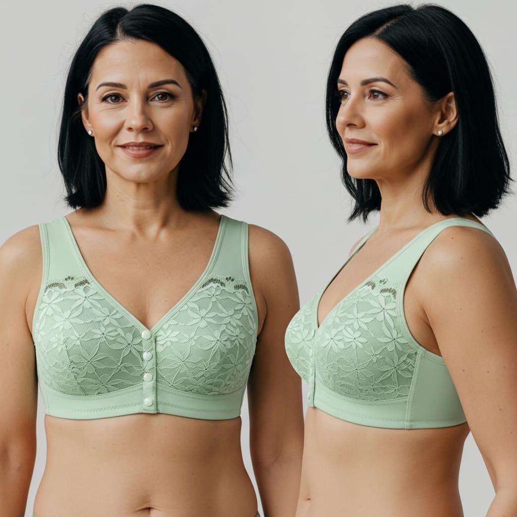 [Kit 2 peças] Sutiã Ivana - Alta Sustentação com Renda Floral e Fecho Frontal