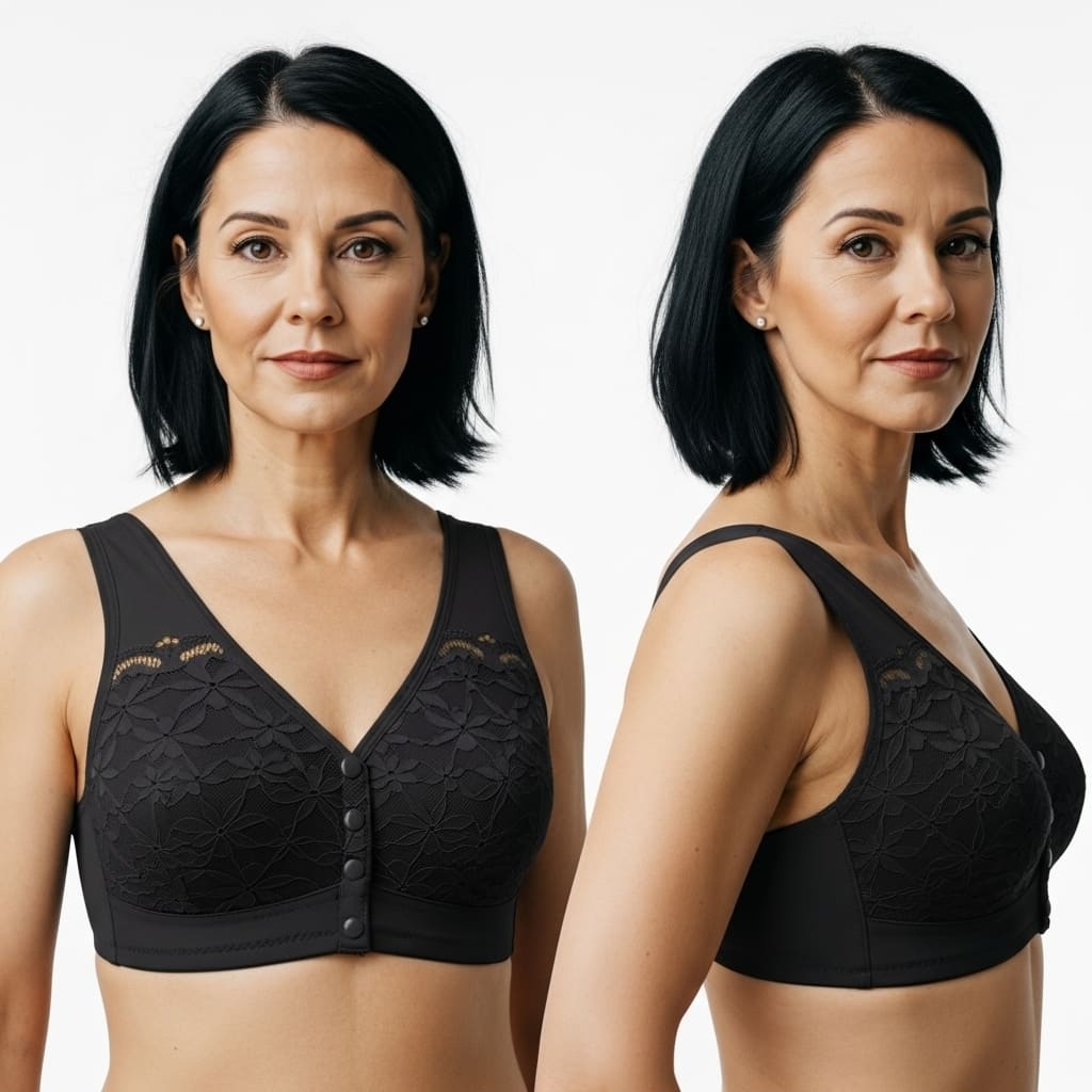 [Kit 2 peças] Sutiã Ivana - Alta Sustentação com Renda Floral e Fecho Frontal