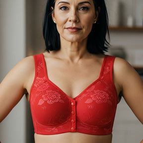 [Kit 2 peças] Sutiã Elisa - Alta Sustentação com Renda Floral e Fecho Frontal Prático