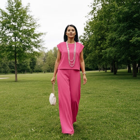 Conjunto Leandra com Calça Pantalona Elegante e Confortável