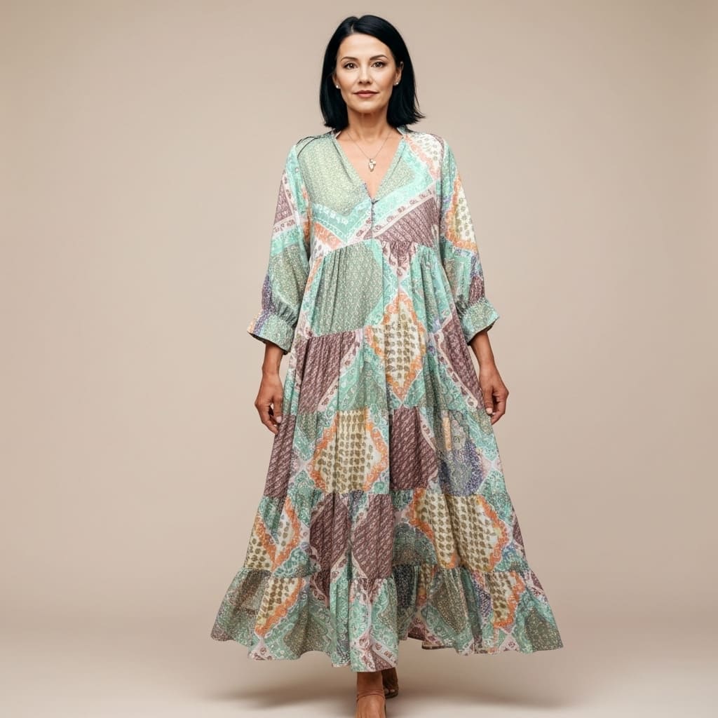 Vestido Patchwork Boho – Isadora