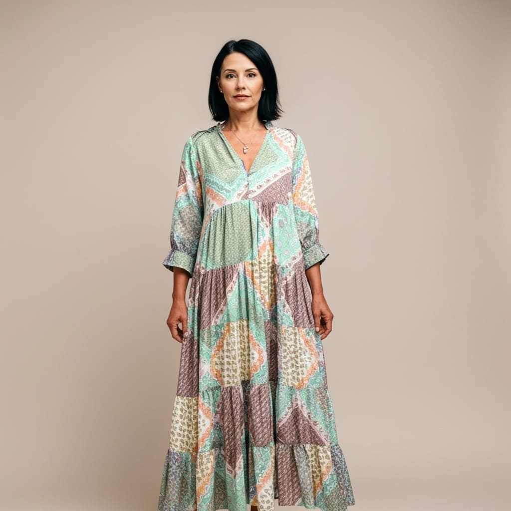 Vestido Patchwork Boho – Isadora