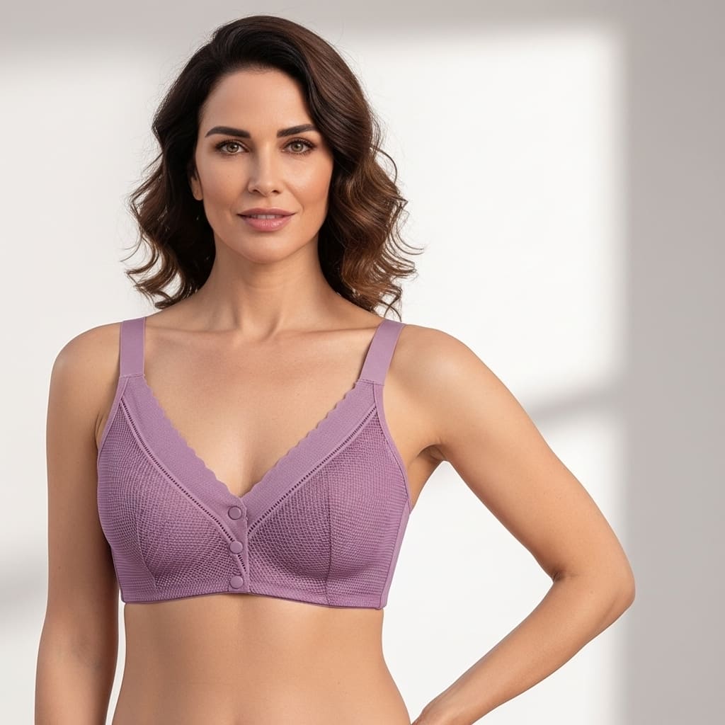 [KIT 3 PEÇAS] Sutiã Aurora - Botões frontais e alças reguláveis