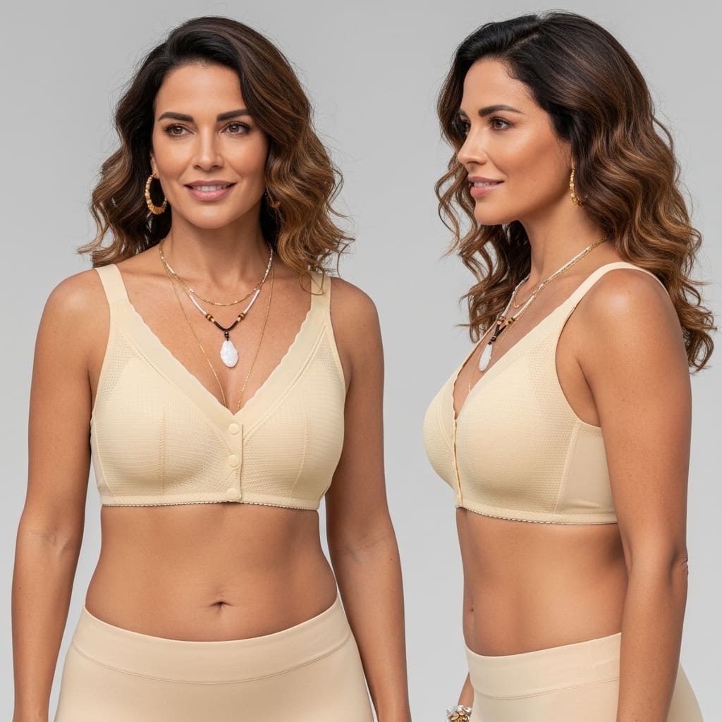 [KIT 3 PEÇAS] Sutiã Aurora - Botões frontais e alças reguláveis