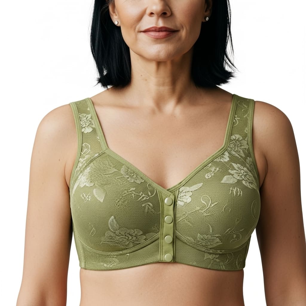 [Kit 2 peças] Sutiã Elisa - Alta Sustentação com Renda Floral e Fecho Frontal Prático