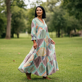 Vestido Patchwork Boho – Isadora