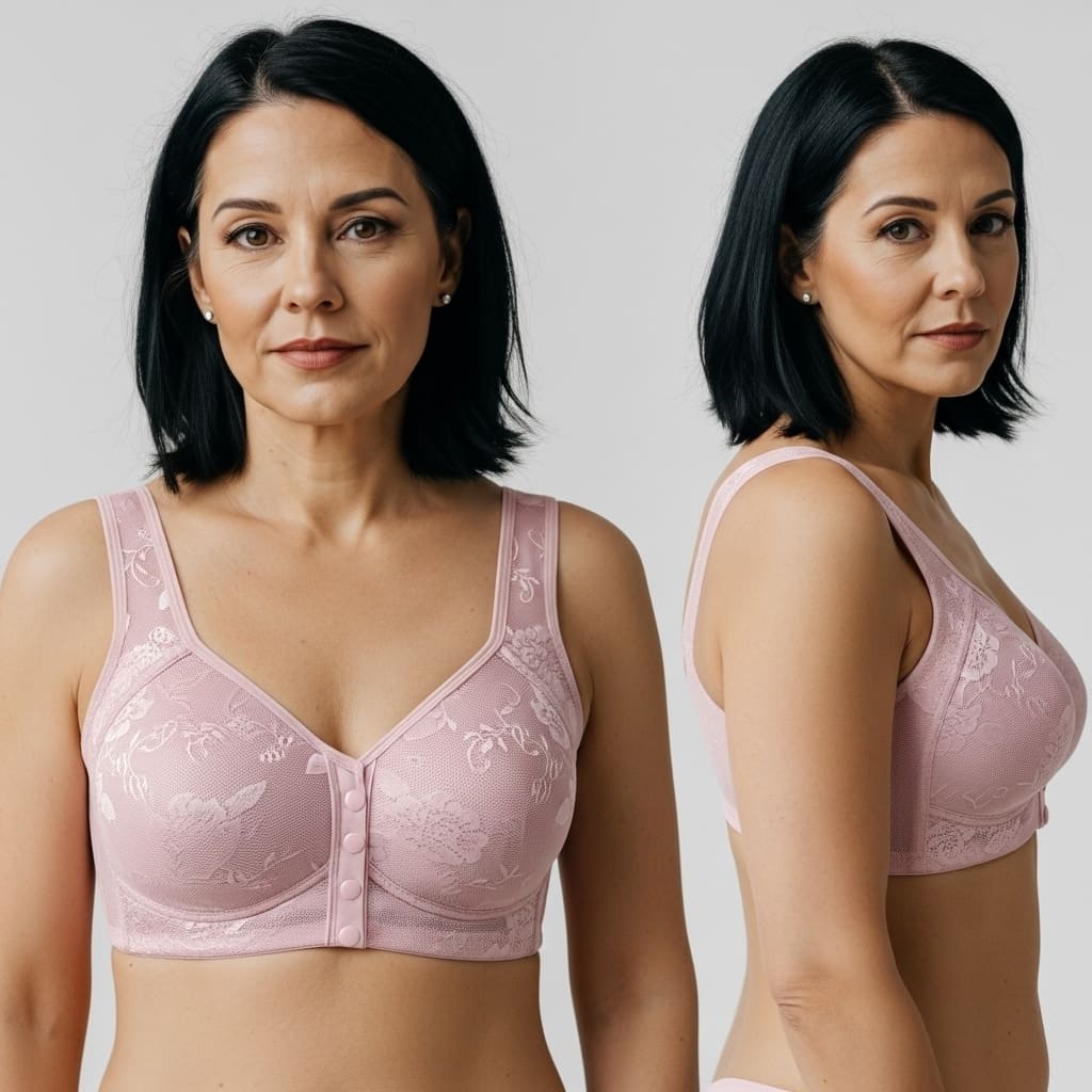 [Kit 2 peças] Sutiã Elisa - Alta Sustentação com Renda Floral e Fecho Frontal Prático