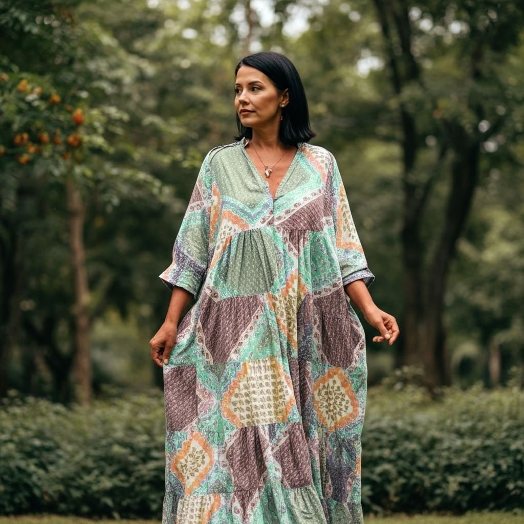 Vestido Patchwork Boho – Isadora