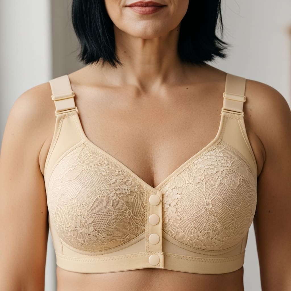 [Kit 3 peças] Sutiã Lorena - Alta Sustentação com Renda Floral e Fecho Frontal