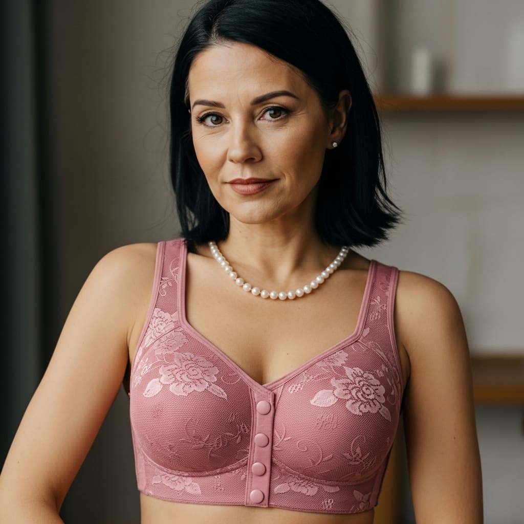 [Kit 2 peças] Sutiã Elisa - Alta Sustentação com Renda Floral e Fecho Frontal Prático