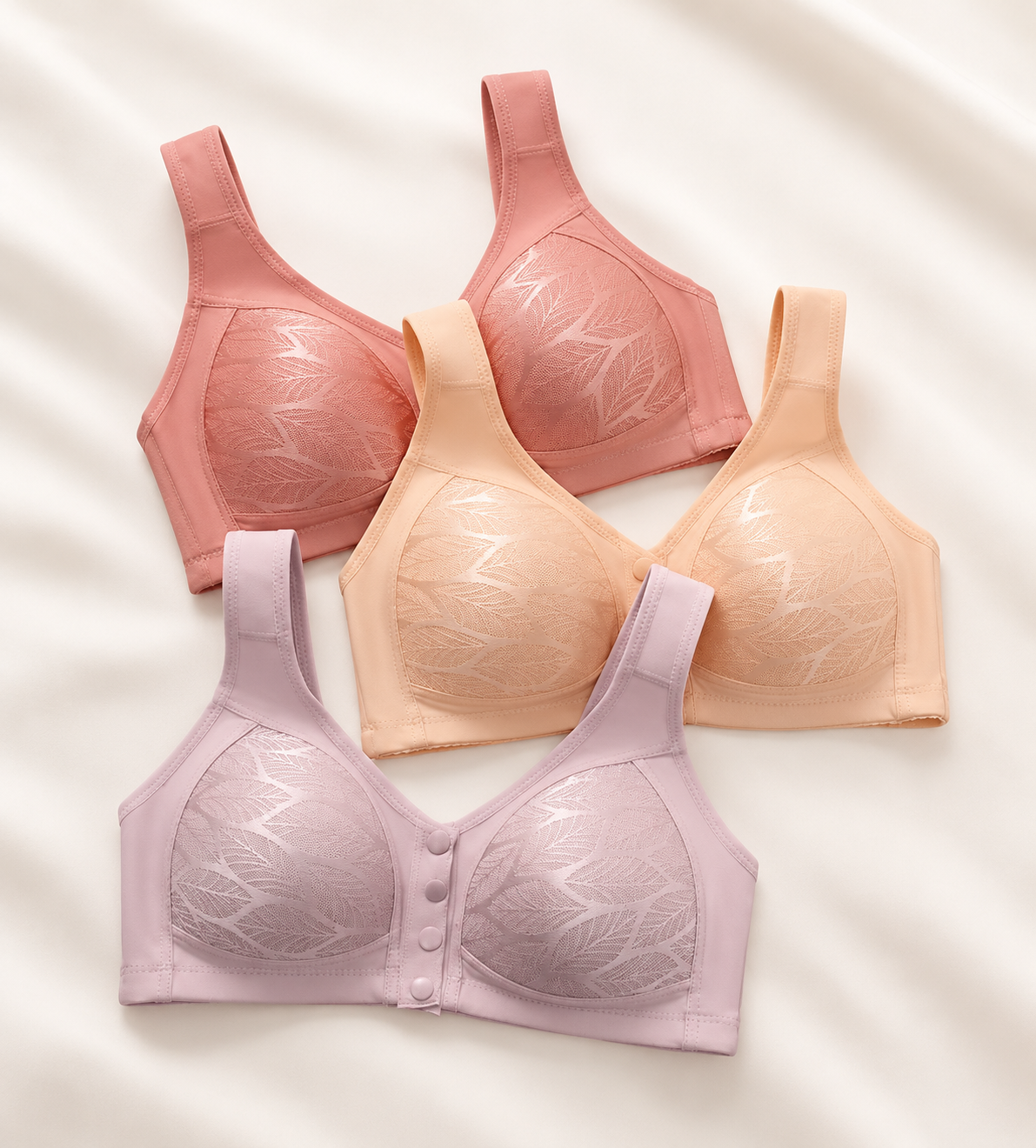 [Kit 2 Peças] Sutiã Flora — Fecho Frontal e Conforto