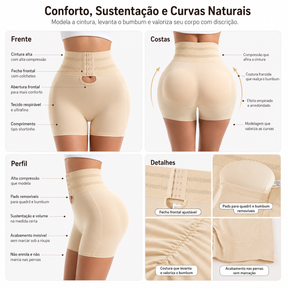 Vistas frontal, traseira e lateral da Modeladora Mandy com detalhes do produto