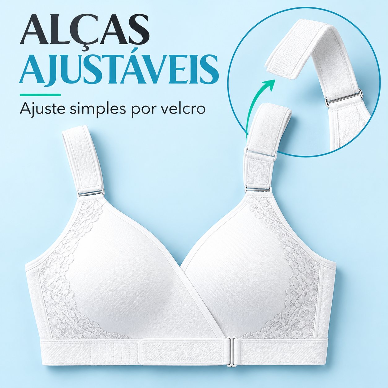 Alças com ajuste por velcro