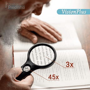 Lupa de alta precisão com LED - VisionPlus