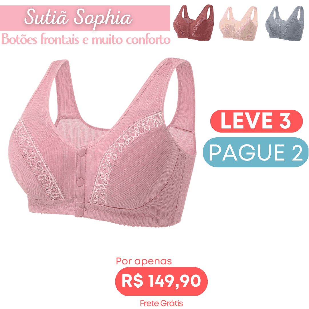 [KIT 3 PEÇAS] Sutiã confortável com fecho frontal - Sophia