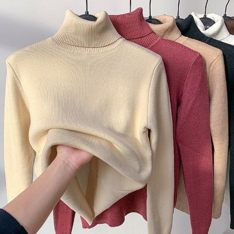 Suéter gola alta - Interior forrado em lã