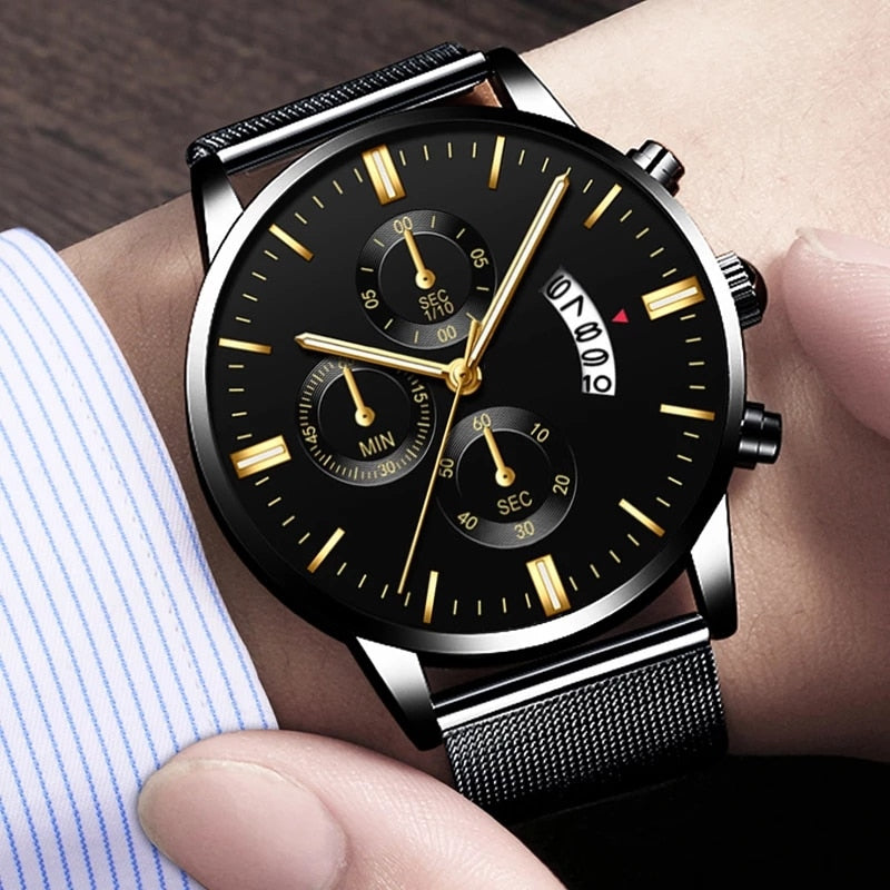 Kit relógio e pulseira de luxo - Elegance
