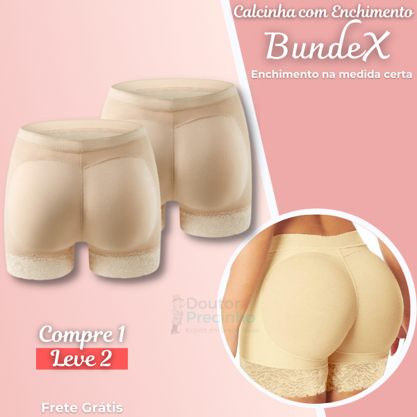 Calcinha modeladora com enchimento - Bundex [KIT 2 unidades]